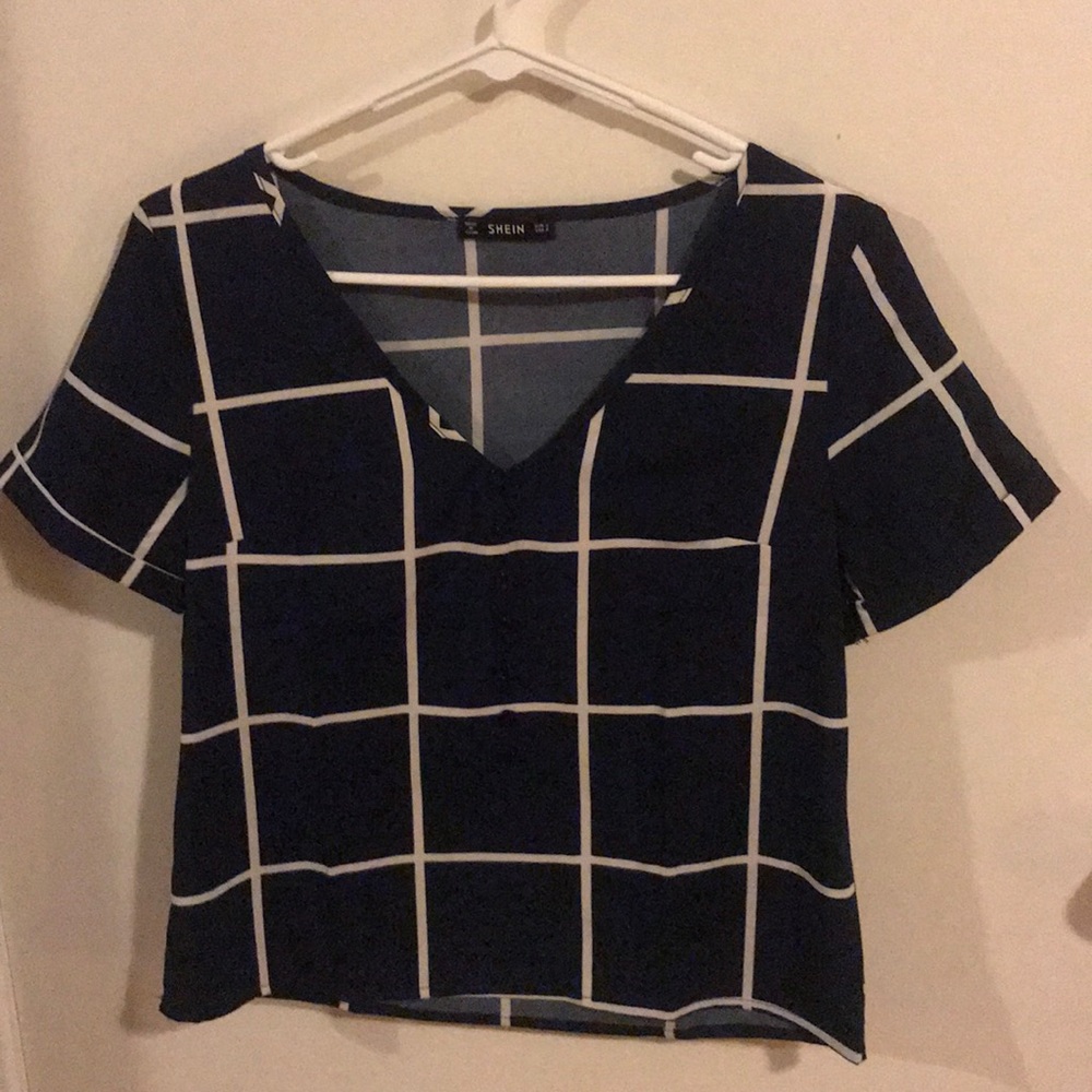 SHEIN top in Navy Blur with white stripes